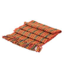 Load image into Gallery viewer, Backstrap Loom Woven Cotton Scarf from Guatemalan Artisan - Summer Rays | NOVICA