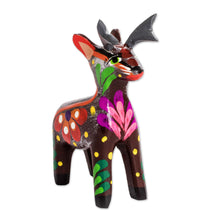 Load image into Gallery viewer, Hand-Painted Tropical Bird Wooden Figurine from Guatemala - Deserving Deer | NOVICA