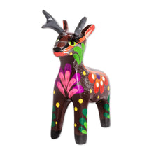 Load image into Gallery viewer, Hand-Painted Tropical Bird Wooden Figurine from Guatemala - Deserving Deer | NOVICA