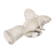 Load image into Gallery viewer, Balinese Hibiscus Wood Wall Art with Hand-Carved Bells - Lucky Bells | NOVICA
