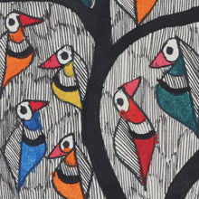 Load image into Gallery viewer, Signed Bird Madhubani Painting in Multicolor Tones - Bird's Saga | NOVICA