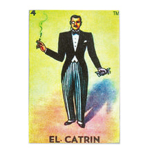 Load image into Gallery viewer, Decoupage Wooden Magnet With Mexican Loteria Card Motif - The Catrin | NOVICA