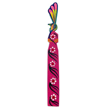 Load image into Gallery viewer, Handmade Floral Bird-Themed Copal Wood Bookmark from Mexico - Reading Hummingbird | NOVICA