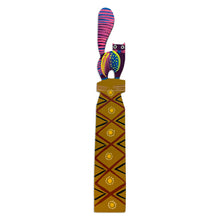 Load image into Gallery viewer, Feline-Themed Copal Wood Bookmark Artisan Carved in Mexico - Reading Feline | NOVICA