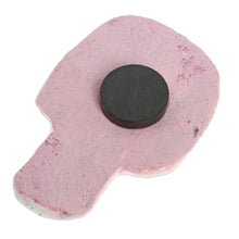 Load image into Gallery viewer, Light Pink Day of the Dead Skull Ceramic Magnet from Mexico - Skull in Pink | NOVICA