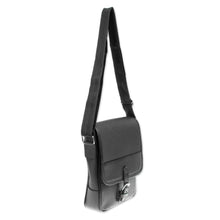 Load image into Gallery viewer, Handmade Adjustable Genuine Leather Sling from Mexico - Jet Set in Black | NOVICA