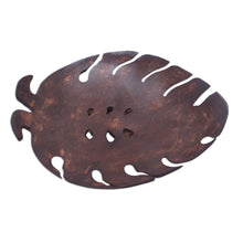 Load image into Gallery viewer, Handmade Tropical Leaf-Themed Coconut Soap Holder from Bali - Little Monstera | NOVICA