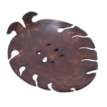 Load image into Gallery viewer, Handmade Tropical Leaf-Themed Coconut Soap Holder from Bali - Little Monstera | NOVICA