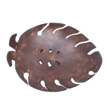Load image into Gallery viewer, Handmade Tropical Leaf-Themed Coconut Soap Holder from Bali - Little Monstera | NOVICA
