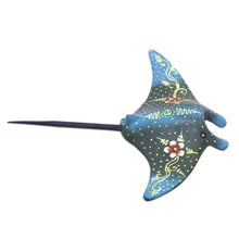 Load image into Gallery viewer, Indonesian Hand-carved & Hand-painted Stingray Wood Figurine - Divine Stingray | NOVICA