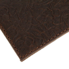 Load image into Gallery viewer, Floral Leather Card Wallet Handcrafted in Mexico - Floral Pass | NOVICA