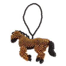 Load image into Gallery viewer, Handmade Equine Beaded Ornament from Guatemalan Artisan - Galloping at Sunset | NOVICA