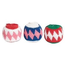 Load image into Gallery viewer, Set of 3 Hand-Knit Cotton Crocheted Ornaments from Guatemala - Home Harmony | NOVICA
