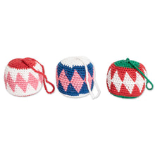 Load image into Gallery viewer, Set of 3 Hand-Knit Cotton Crocheted Ornaments from Guatemala - Home Harmony | NOVICA