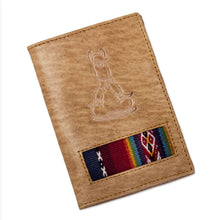 Load image into Gallery viewer, Handcrafted Llama Leather Passport Cover with Andean Textile - Introspective Llama | NOVICA