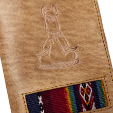 Load image into Gallery viewer, Handcrafted Llama Leather Passport Cover with Andean Textile - Introspective Llama | NOVICA