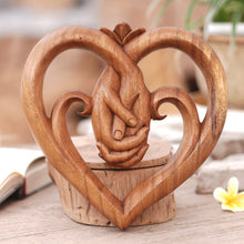 Load image into Gallery viewer, World Peace Project Wood Wall Panel Handcarved in Bali - Peace Begins with Love | NOVICA