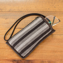 Load image into Gallery viewer, Black and White Cotton Glasses Case Handmade in Guatemala - Wintertime | NOVICA