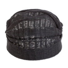 Load image into Gallery viewer, Black Cotton Headband Hand-Woven in Guatemala - Night Falls | NOVICA