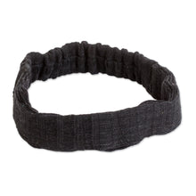 Load image into Gallery viewer, Black Cotton Headband Hand-Woven in Guatemala - Night Falls | NOVICA