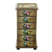 Load image into Gallery viewer, Hummingbirds Reverse Painted Glass Jewelry Box from Peru - Flying Hummingbirds | NOVICA