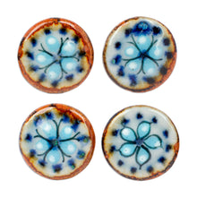 Load image into Gallery viewer, Set of 4 Handcrafted Ceramic Floral Knobs from Mexico - Floral Convenience | NOVICA
