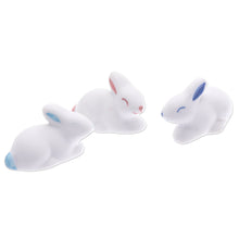Load image into Gallery viewer, Set of 3 Ceramic Figurines of Bunnies in Pink and Blue Tones - Gentle Triplets | NOVICA