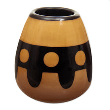 Load image into Gallery viewer, Handcrafted Ceramic Decorative Vase in Warm Palette - Sun Tribute | NOVICA