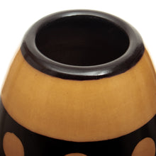 Load image into Gallery viewer, Handcrafted Ceramic Decorative Vase in Warm Palette - Sun Tribute | NOVICA