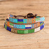 Load image into Gallery viewer, Handcrafted Glass Beaded Wrap Bracelet in Intense Colors - Intense Mosaic | NOVICA