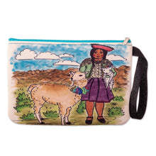 Load image into Gallery viewer, Printed Andean Landscape Wristlet with Zipper Closure - Breathtaking Home | NOVICA