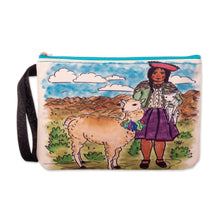 Load image into Gallery viewer, Printed Andean Landscape Wristlet with Zipper Closure - Breathtaking Home | NOVICA