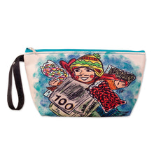 Load image into Gallery viewer, Toiletry Bag with Frugal Ekeko Print and Zippered Closure - Frugal Celebration | NOVICA