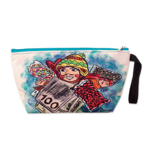 Load image into Gallery viewer, Toiletry Bag with Frugal Ekeko Print and Zippered Closure - Frugal Celebration | NOVICA