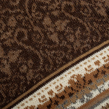 Load image into Gallery viewer, Brown and Ivory 100% Alpaca Scarf with Floral Motifs - Autumn Charm | NOVICA