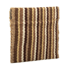 Load image into Gallery viewer, Striped Hand-Woven Cotton Coin Pouch with Snap Top Closure - Warm Winds | NOVICA