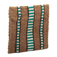 Load image into Gallery viewer, Striped Handwoven Cotton Coin Pouch with Snap Top Closure - Raining on The Desert | NOVICA