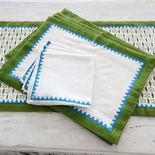 Load image into Gallery viewer, Handcrafted Block Print Cotton Table Linens (Set for 4) - Pyramid Saga | NOVICA