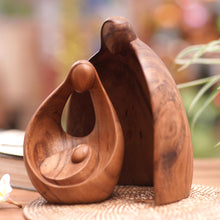 Load image into Gallery viewer, Hand-Carved Suar Wood Family Sculpture from Bali - Family Hug | NOVICA