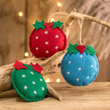 Load image into Gallery viewer, Set of 6 Handmade Felt Ornaments in Colorful Palette - Joyous Sparks | NOVICA