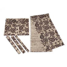 Load image into Gallery viewer, 5-Piece Set Table Runner & Placemats Made from Cotton Blend - Lovely Sunflowers | NOVICA