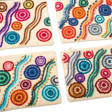 Load image into Gallery viewer, Colorful Wool Floral Cosmetic Bag Hand-Woven in Peru - Stepping Stones | NOVICA