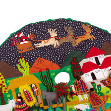 Load image into Gallery viewer, Cotton Blend Applique Christmas Tree Skirt of Andean Scene - Holiday Excitement | NOVICA