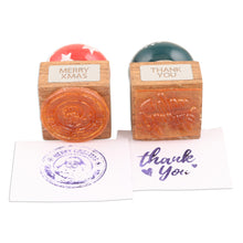 Load image into Gallery viewer, Ceramic and Brass Stamps Crafted from Mango Wood (Set of 2) - Warm Greetings | NOVICA