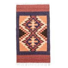 Load image into Gallery viewer, Handloomed Acrylic Geometric Area Rug in Brown (2.5x4.5) - Ancestral Diamonds | NOVICA