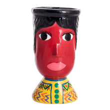 Load image into Gallery viewer, Double Face Ceramic Flower Pot Hand-Painted in Guatemala - St. John | NOVICA