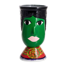 Load image into Gallery viewer, Double Face Ceramic Flower Pot Hand-Painted in Guatemala - St. Martin | NOVICA