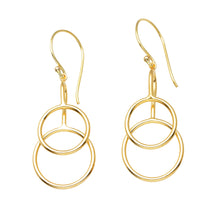 Load image into Gallery viewer, 18k Gold-Plated Abstract Dangle Earrings from Bali - Compassion Rings | NOVICA