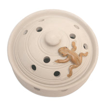 Load image into Gallery viewer, Handmade Porcelain Mosquito Coil Holder with Frog Theme - Resting Frog | NOVICA