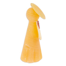 Load image into Gallery viewer, Handcrafted Onyx Angel Statuette from Mexico - Warm Heaven | NOVICA